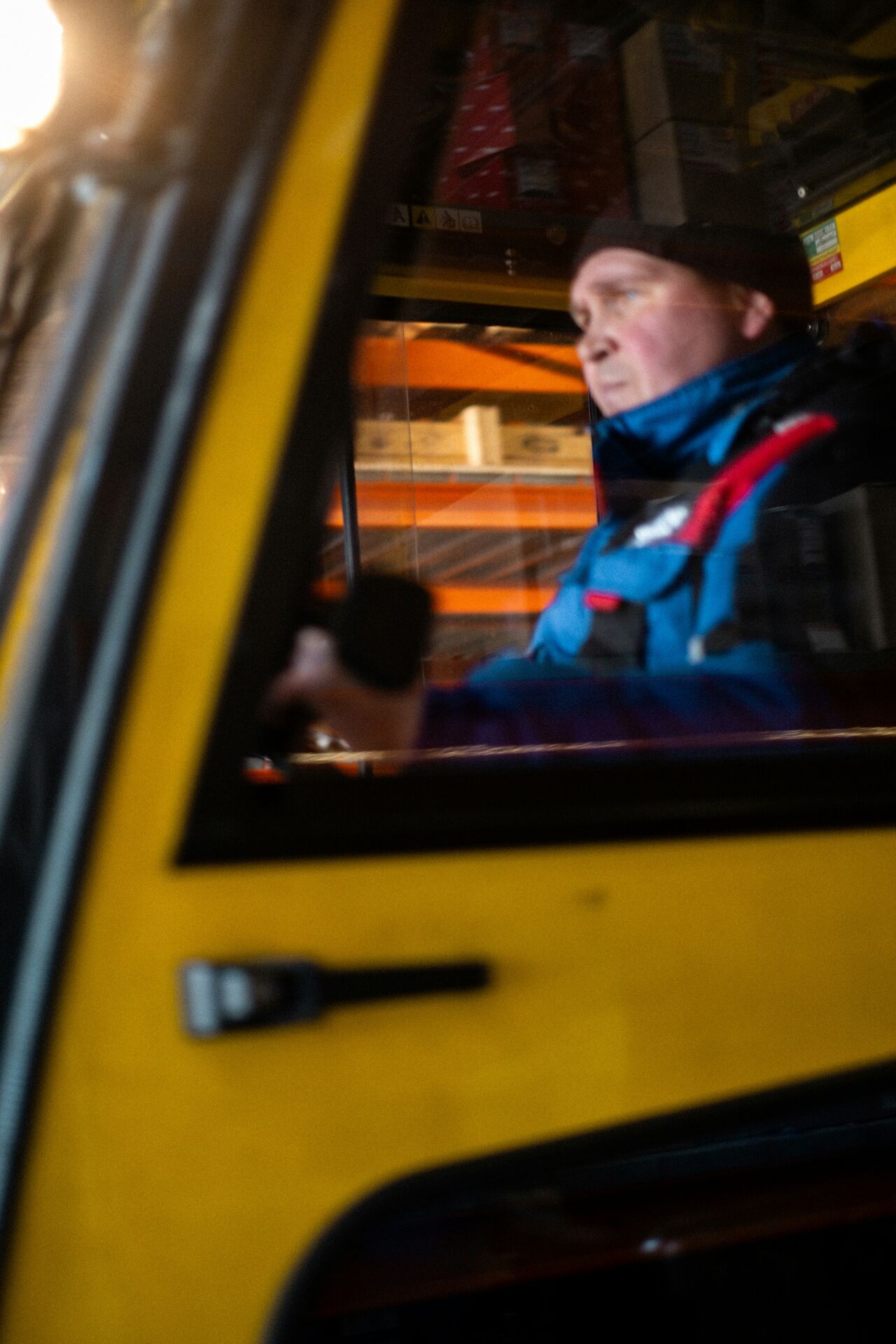 Worker on an industrial site managing equipment